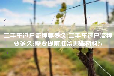 二手车过户流程要多久(二手车过户流程要多久?需要提前准备哪些材料?)