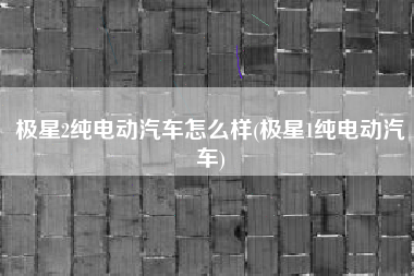 极星2纯电动汽车怎么样(极星1纯电动汽车)