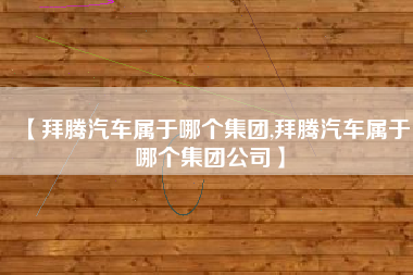 【拜腾汽车属于哪个集团,拜腾汽车属于哪个集团公司】