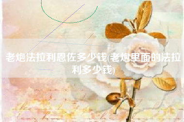 老炮法拉利恩佐多少钱(老炮里面的法拉利多少钱)