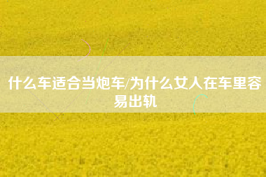 什么车适合当炮车/为什么女人在车里容易出轨