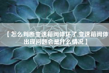 【怎么判断变速箱阀体坏了,变速箱阀体出现问题会是什么情况】