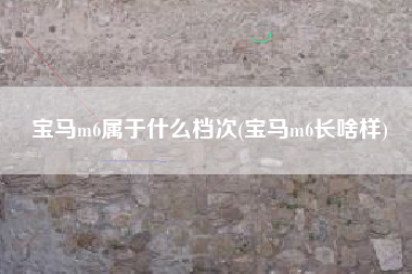 宝马m6属于什么档次(宝马m6长啥样)