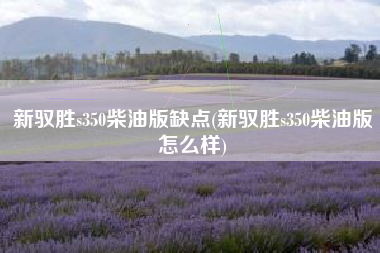 新驭胜s350柴油版缺点(新驭胜s350柴油版怎么样)